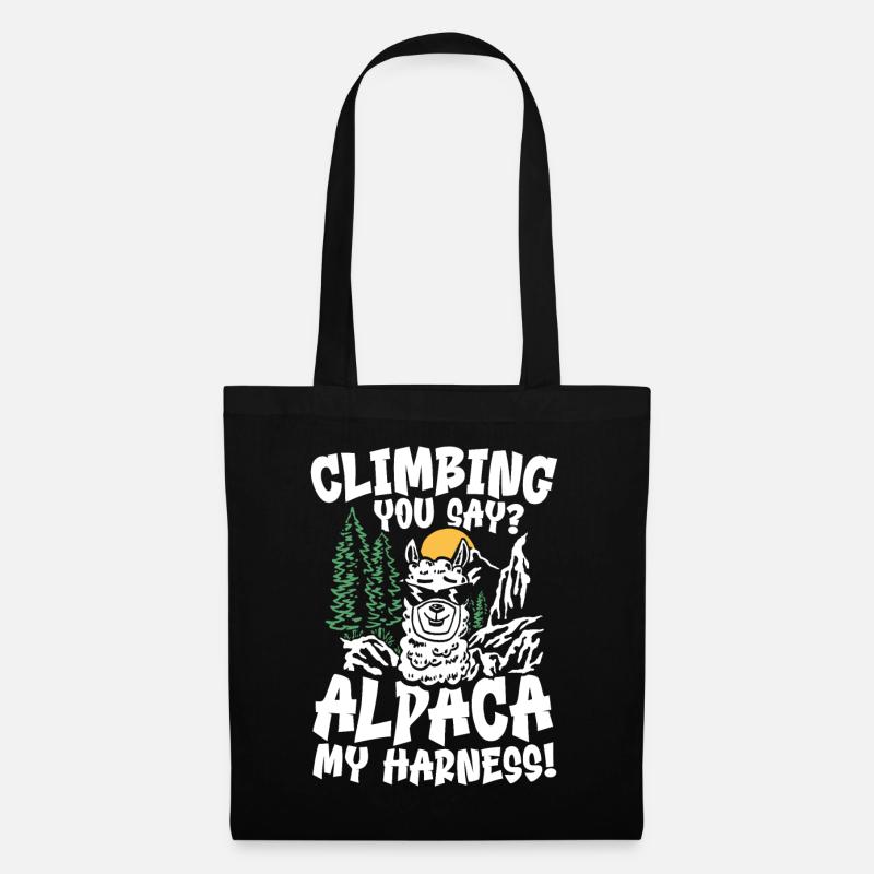 climbing you say alpaca my harness - Stoffbeutel - Schwarz