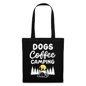Hunde Kaffee Camping - Stoffbeutel - Schwarz - Vorne