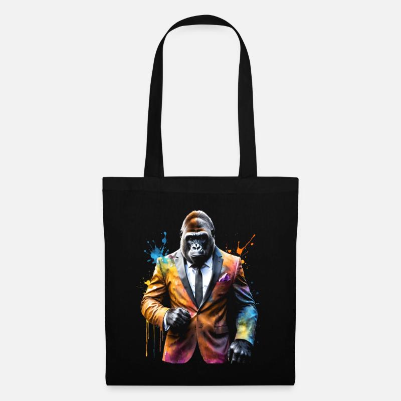 Gorilla Suit Monkey Coloré Animal Design Imprimer - Sac en tissu - noir