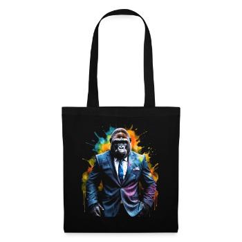 Gorilla Anzug Affe Bunt Tier Design Print - Stoffbeutel - Schwarz - Vorne