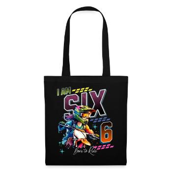 Filles de motocross 6ème anniversaire - Sac en tissu - noir - Devant