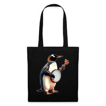 Penguin Bird Bluegrass Banjo Player - Tote Bag - black - Front