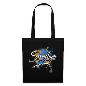 Pêche à la ligne en Suède - Sac en tissu - noir - Devant