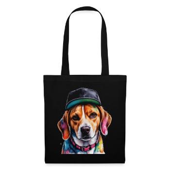 Beagle Snapback Cap Dog Funny Animal Design Print - Tote Bag - black - Front