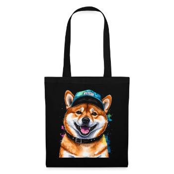 Shiba Inu Snapback Cap Chien Conception Drôle Imprimer - Sac en tissu - noir - Devant