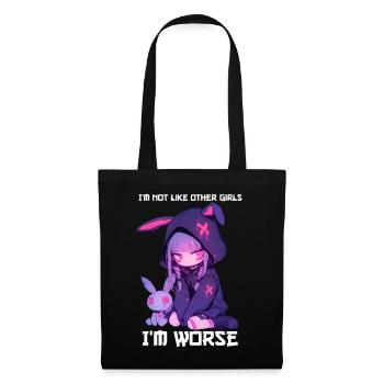 Pas comme les autres filles Goth Bunny Gothic Grunge - Sac en tissu - noir - Devant