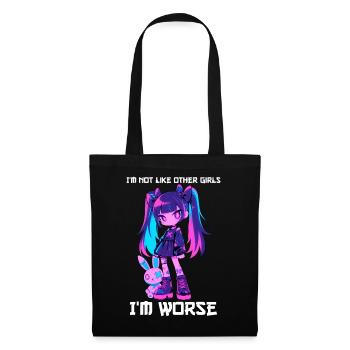 pas comme les autres filles Goth Girl Bunny Grunge Kawaii - Sac en tissu - noir - Devant