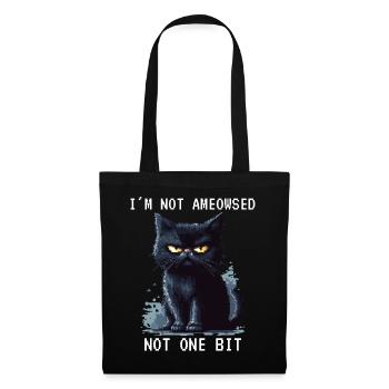 I'm Not Ameowsed Schwarze Katze Pixelart Pixel - Stoffbeutel - Schwarz - Vorne