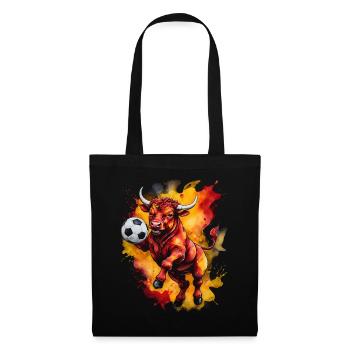 Bull Football Colorful Spain Animal Design Print - Tote Bag - black - Front