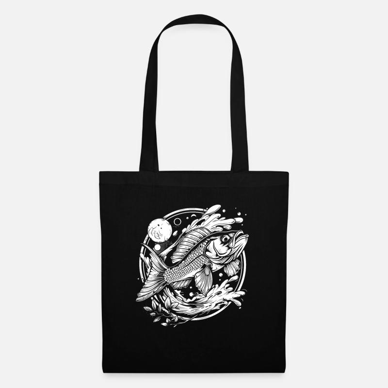 Fisch Grafik - Stoffbeutel - Schwarz