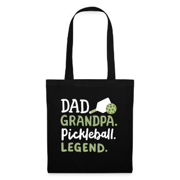 Pickleball-Spieler Papa Opa - Stoffbeutel - Schwarz - Vorne