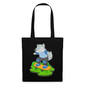 Wolf Skater Skateboard - Tote Bag - black - Front