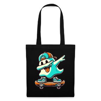 Skateboaring Dabbing Ghost Skateboard Dab - Sac en tissu - noir - Devant