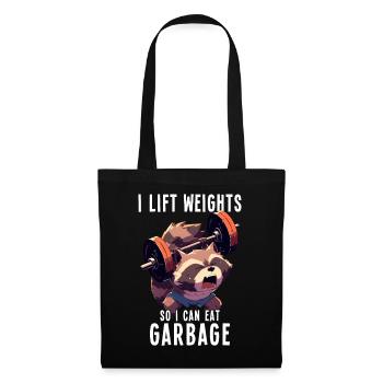 Weight Lifting Raccoon Workout Gym Gift - Tote Bag - black - Front