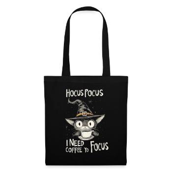 Hocus Pocus Katze Hexenhut Kaffee Lustig - Stoffbeutel - Schwarz - Vorne
