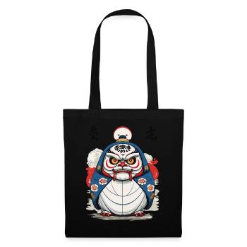 Japanischer Daruma Aesthetic Yokai Design - Stoffbeutel - Schwarz - Vorne