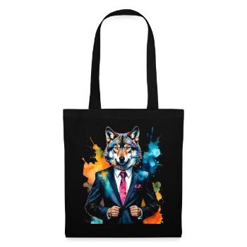 Costume de loup Imprimé coloré de design d’animaux - Sac en tissu - noir - Devant