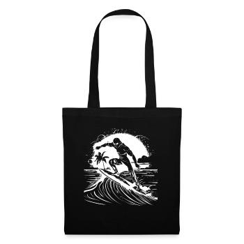 Graphisme Surfer - Sac en tissu - noir - Devant
