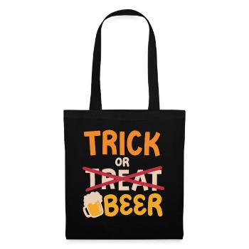 Süßes oder Saures Halloween Bier trinken - Stoffbeutel - Schwarz - Vorne