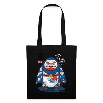 Esthétique japonaise Daruma Yokai Streetwear - Sac en tissu - noir - Devant