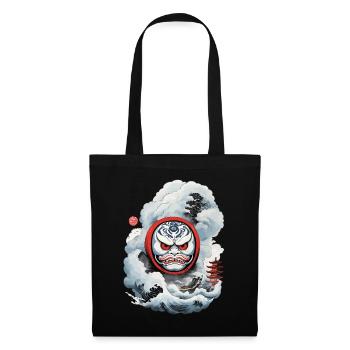 Japanischer Daruma Aesthetic Yokai Streetwear - Stoffbeutel - Schwarz - Vorne