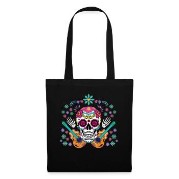 Mexicaine Fête Muertos Halloween Jour Des Morts - Sac en tissu - noir - Devant
