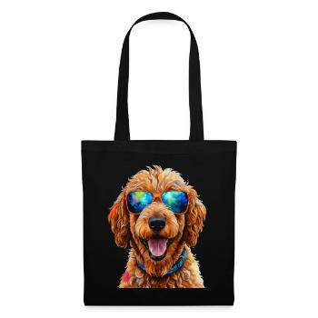 Goldendoodle Sonnenbrille Hund Tier Design Print - Stoffbeutel - Schwarz - Vorne