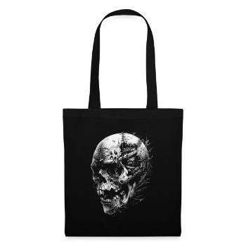 Crâne Halloween Zombie - Totenkopf Horreur - Sac en tissu - noir - Devant