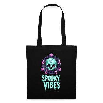 Pentagramme et crâne Halloween Design - Sac en tissu - noir - Devant