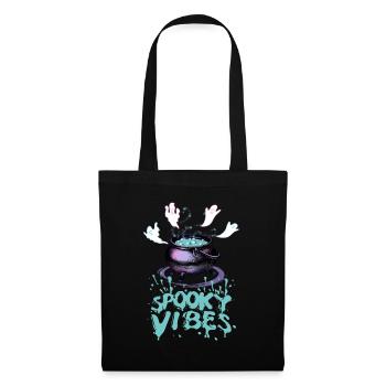 Chaudron bouillonnant et design fantôme - Sac en tissu - noir - Devant