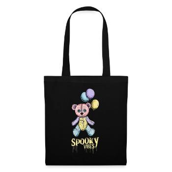 Zerfetzter Teddybär mit Ballons Halloween Design - Stoffbeutel - Schwarz - Vorne