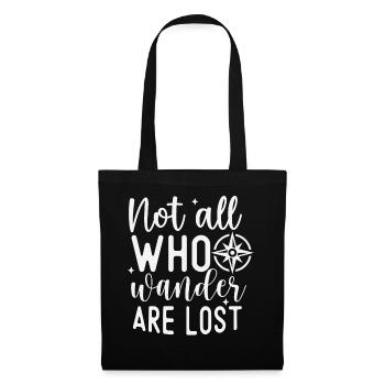Hiking Compass Not All Who Wander Are Lost - Tote Bag - black - Front