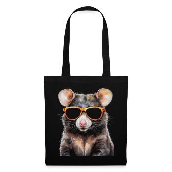 Lunettes de soleil Opossum Imprimé de design animalier coloré - Sac en tissu - noir - Devant