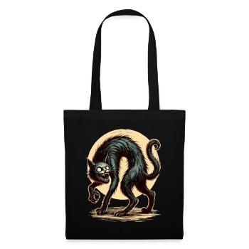 diy haCreepy Cat Black Witch Cat Hallowee - Tote Bag - black - Front