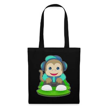 Monkey Headphones Musique - Sac en tissu - noir - Devant