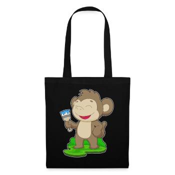 Singe Peintre Pinceau Peinture - Sac en tissu - noir - Devant