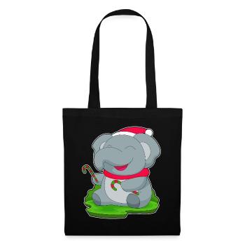 Canne de Noël éléphant - Sac en tissu - noir - Devant