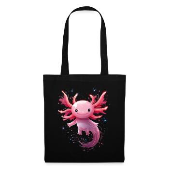 Magical kawaii axolotl in glittering surroundings - Tote Bag - black - Front