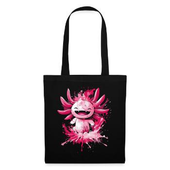 Cheerful Axolotl with Paint Splashes for Kids - Tote Bag - black - Front