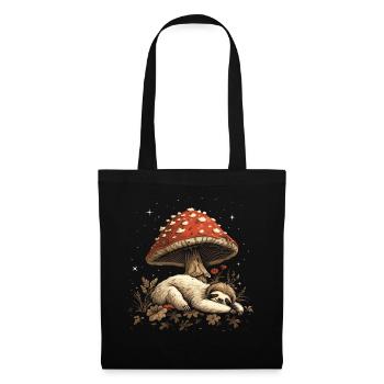 Cottagecore Aesthetic Schlaffaultier Pilz Witchy F - Stoffbeutel - Schwarz - Vorne