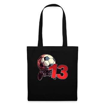 Football and Gaming Birthday Boy 13 Years - Tote Bag - black - Front