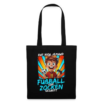 Football et jeux d’argent Anniversaire garçon 11 ans - Sac en tissu - noir - Devant