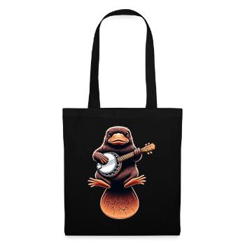 Joueur de banjo Bluegrass Platypus Animal - Sac en tissu - noir - Devant