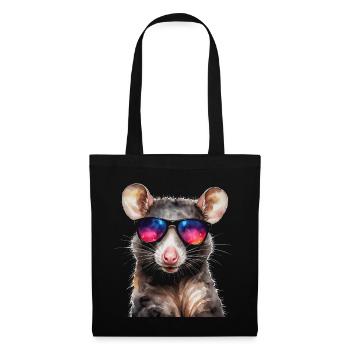 Lunettes de soleil Opossum Imprimé de design animalier coloré - Sac en tissu - noir - Devant