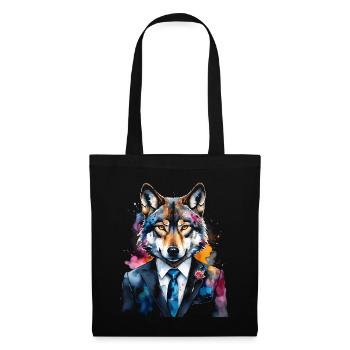 Costume de loup Imprimé coloré de design d’animaux - Sac en tissu - noir - Devant