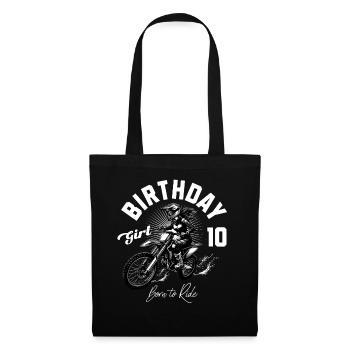 Motocross Anniversaire Fille 10ème Anniversaire Femmes - Sac en tissu - noir - Devant
