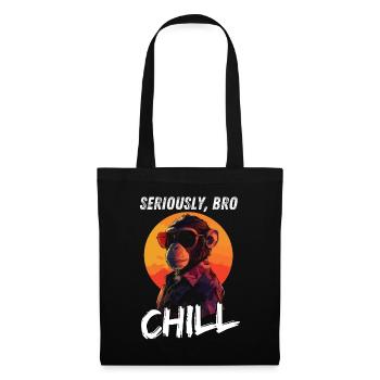 Seriously Bro Chill Affe Sonnenuntergang Gamer - Stoffbeutel - Schwarz - Vorne