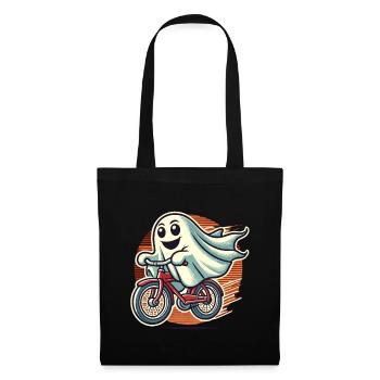 Bicycle Riding Ghost Funny Ghost - Tote Bag - black - Front
