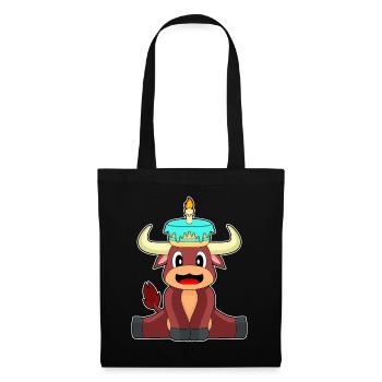 Gâteau d’anniversaire du Taureau - Sac en tissu - noir - Devant