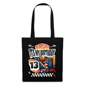 13e anniversaire de basket-ball - Sac en tissu - noir - Devant